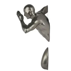 Statues & Sculptures Figurative|Wall Art-Infinity Man 50cm Anthracite Resin Wall Sculpture