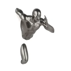 Statues & Sculptures Figurative|Wall Art-Infinity Man 28cm Anthracite Resin Wall Sculpture
