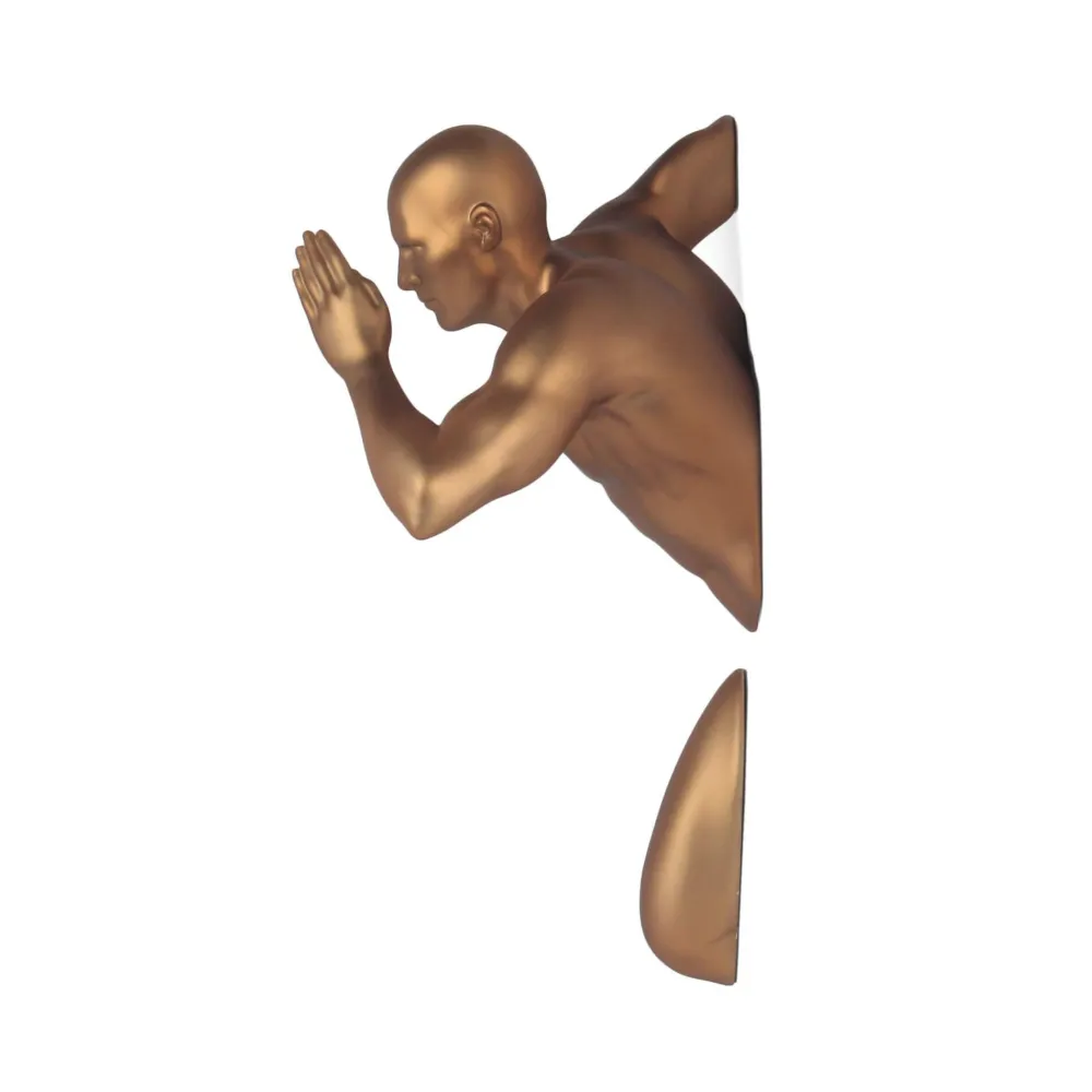 Statues & Sculptures Figurative|Wall Art-Infinity Man 28cm Bronze Resin Wall Sculpture