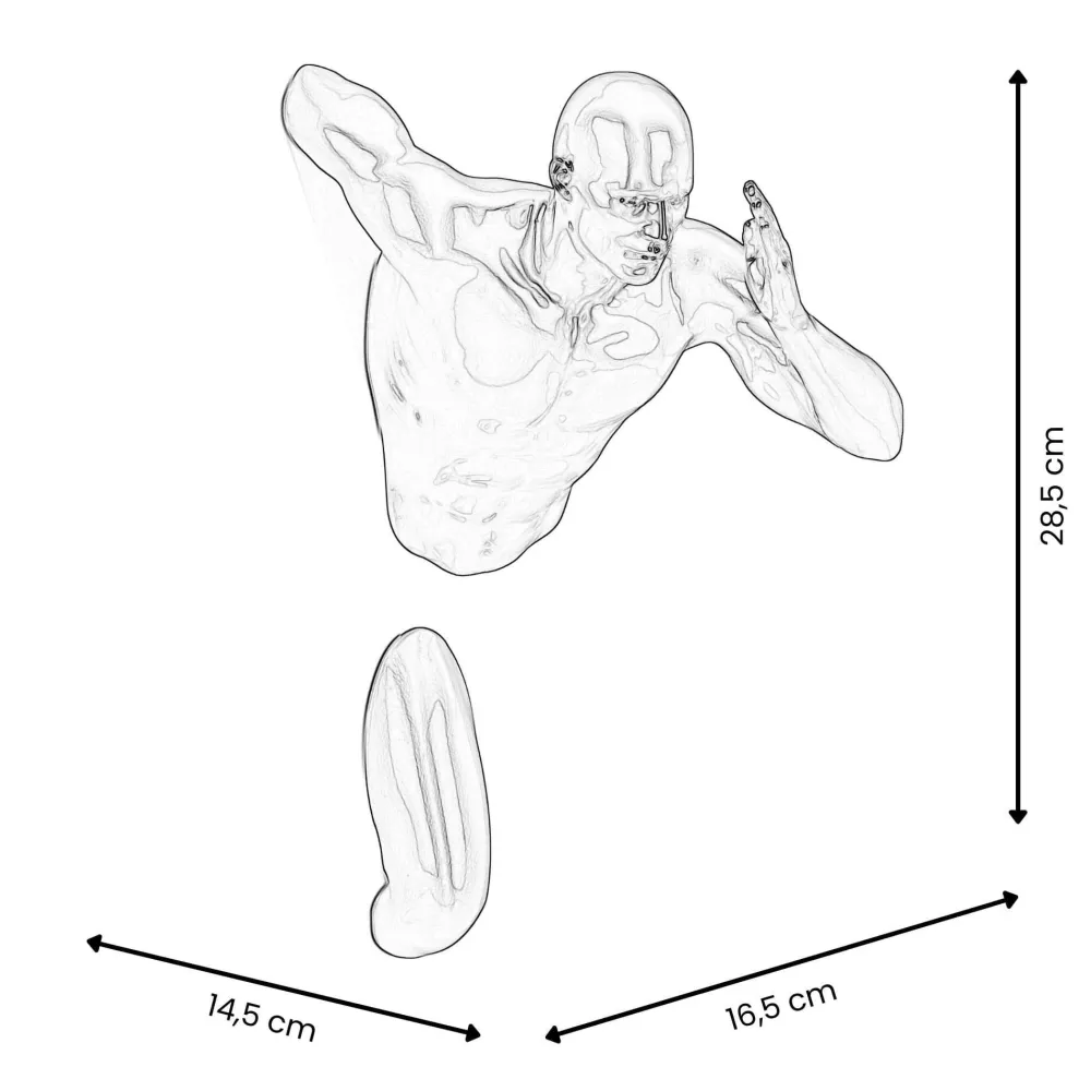 Statues & Sculptures Figurative|Wall Art-Infinity Man 28cm Bronze Resin Wall Sculpture