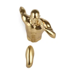 Statues & Sculptures Figurative|Wall Art-Infinity Man 28cm Gold Resin Wall Sculpture