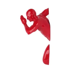 Statues & Sculptures Figurative|Wall Art-Infinity Man 28cm Red Resin Wall Sculpture