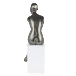 Statues & Sculptures Figurative|Floor Standing-Introspective 74cm Anthracite Resin Indoor Sculpture