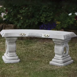 Statues & Sculptures Stone Benches-Japanese Design Stone Garden Bench