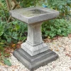 Statues & Sculptures Bird Baths-Keymer Modern Stone Garden Birdbath