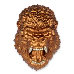 Statues & Sculptures Wall Art|Animals-King Gorilla 43cm Bronze Resin Wall Sculpture