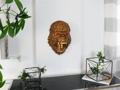 Statues & Sculptures Wall Art|Animals-King Gorilla 43cm Bronze Resin Wall Sculpture