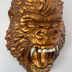 Statues & Sculptures Wall Art|Animals-King Gorilla 43cm Bronze Resin Wall Sculpture
