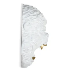 Statues & Sculptures Wall Art|Animals-King Gorilla 43cm White Resin Wall Sculpture