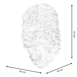 Statues & Sculptures Wall Art|Animals-King Gorilla 43cm White Resin Wall Sculpture