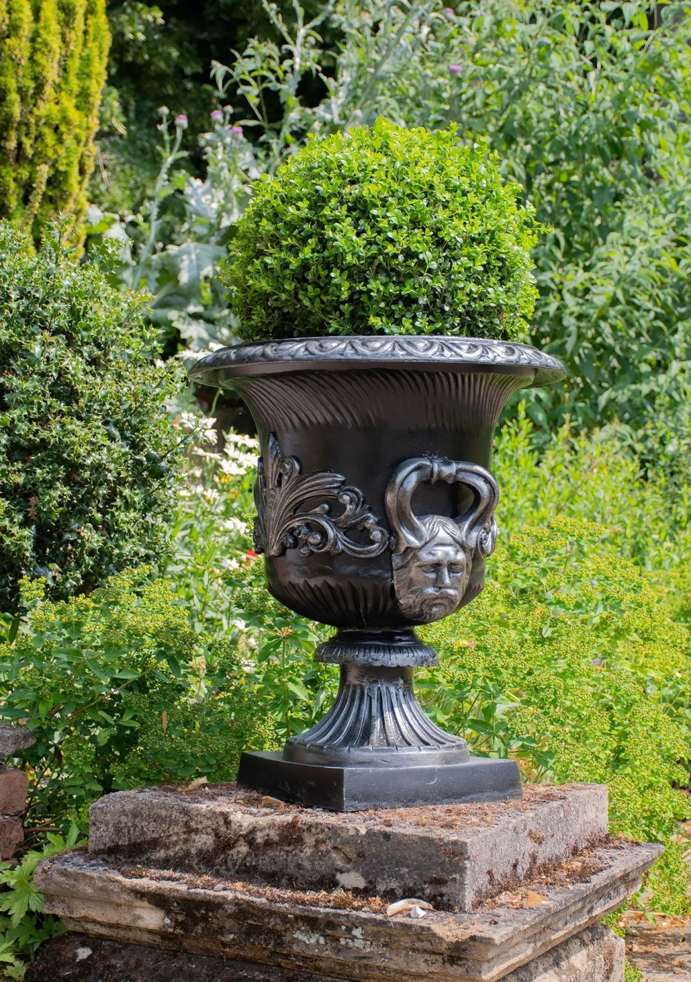 Statues & Sculptures Round-Knightsbridge Urn Bronze Metal Garden Planter