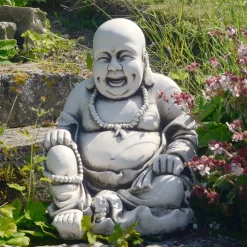 Statues & Sculptures Buddha-Laughing Buddha Antique Stone Garden Statue