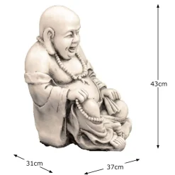 Statues & Sculptures Buddha-Laughing Buddha Antique Stone Garden Statue