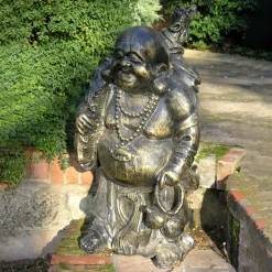Statues & Sculptures Buddha-Laughing Buddha Bronze Metal Garden Statue