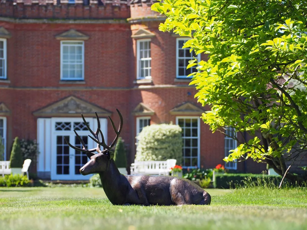 Statues & Sculptures Stags & Deers-Laying Deer Stag Bronze Metal Garden Statue
