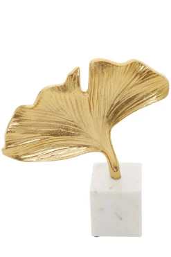 Statues & Sculptures Table Top|Contemporary-Leaf of Light 30cm Gold Metal Indoor Sculpture