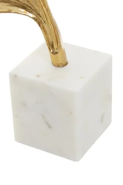 Statues & Sculptures Table Top|Contemporary-Leaf of Light 30cm Gold Metal Indoor Sculpture