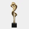 Statues & Sculptures Giant|Floor Standing-Liquid Fusion 238cm Gold Metal Garden Sculpture