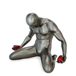 Statues & Sculptures Figurative|Table Top-Lost Affection 32cm Anthracite Resin Indoor Sculpture