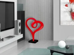 Statues & Sculptures Floor Standing|Abstract-Love Flux 73cm Red Resin Indoor Sculpture