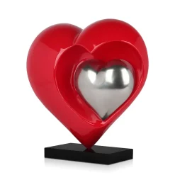 Statues & Sculptures Table Top|Contemporary-Love Reflection 45cm Red Resin Indoor Sculpture