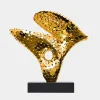 Statues & Sculptures Table Top|Abstract-Lucid Motion 47cm Gold Metal Indoor Sculpture