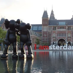 Statues & Sculptures Figurative|Floor Standing-Lucify Companions 150cm Black Resin Indoor Sculpture