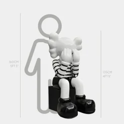 Statues & Sculptures Figurative|Floor Standing-Lucify Hide 135cm Black & White Resin Indoor Sculpture