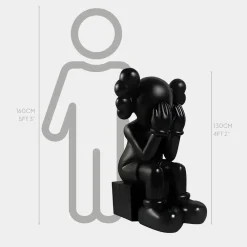 Statues & Sculptures Figurative|Floor Standing-Lucify Hide 130cm Black Resin Indoor Sculpture