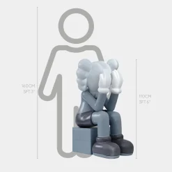 Statues & Sculptures Figurative|Floor Standing-Lucify Hide 110cm Grey Resin Indoor Sculpture