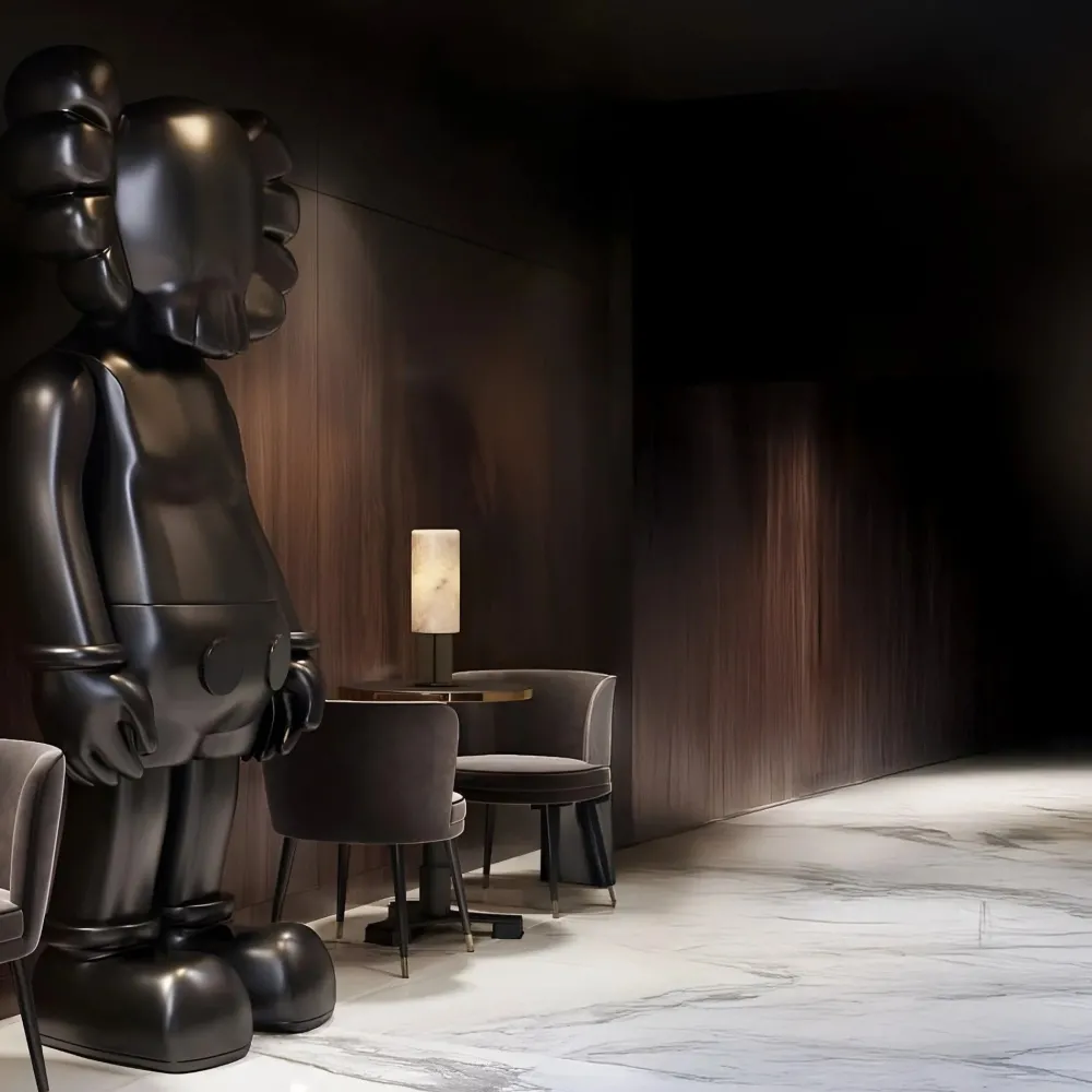 Statues & Sculptures Table Top|Floor Standing-Lucify Seek 70cm Black Resin Indoor Sculpture