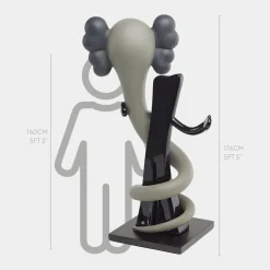 Statues & Sculptures Giant|Floor Standing-Lucify Viper 176cm Grey Resin Indoor Sculpture