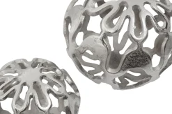 Statues & Sculptures Table Top|Abstract-Lumi Spheres 21cm Silver Metal Indoor Sculptures