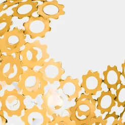 Statues & Sculptures Table Top|Abstract-Lunar Sphere 48cm Gold Metal Indoor Sculpture