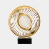 Statues & Sculptures Table Top|Abstract-Luxe Sphere 67cm Gold Metal Indoor Sculpture