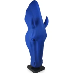 Statues & Sculptures Floor Standing|Animals-Majestic Horse Head 151cm Blu Blue Resin Sculpture