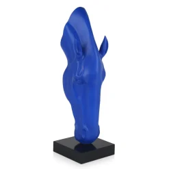 Statues & Sculptures Floor Standing|Animals-Majestic Horse Head 70cm Blu Blue Resin Sculpture