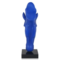 Statues & Sculptures Floor Standing|Animals-Majestic Horse Head 70cm Blu Blue Resin Sculpture