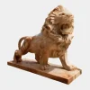 Statues & Sculptures Lions|Modern-Majestic Lion 120cm Yellow Marble Garden Statue v2