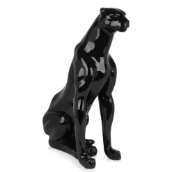 Statues & Sculptures Floor Standing|Animals-Majestic Panther 78cm Black Resin Indoor Sculpture