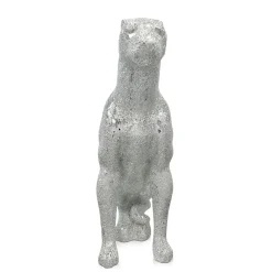 Statues & Sculptures Floor Standing|Animals-Majestic Panther 80cm Silver Resin Indoor Sculpture