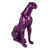 Statues & Sculptures Floor Standing|Animals-Majestic Panther 78cm Violet Resin Indoor Sculpture