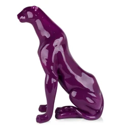Statues & Sculptures Floor Standing|Animals-Majestic Panther 78cm Violet Resin Indoor Sculpture
