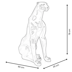 Statues & Sculptures Floor Standing|Animals-Majestic Panther 78cm Violet Resin Indoor Sculpture