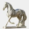 Statues & Sculptures Horses|Modern-Majestic Stallion 200cm White Marble Garden Statue