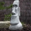 Statues & Sculptures Easter Island Heads-Male Easter Island Head Stone Garden Ornament
