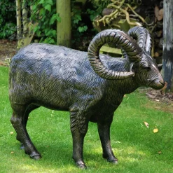Statues & Sculptures Farm-Manx Loaghtan Ram Life-Size Bronze Metal Garden Statue