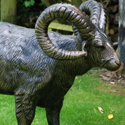 Statues & Sculptures Farm-Manx Loaghtan Ram Life-Size Bronze Metal Garden Statue