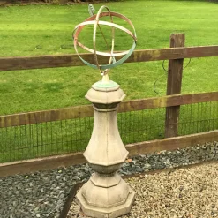 Statues & Sculptures Armillary Sundials-Marino Armillary Stone Garden Sundial