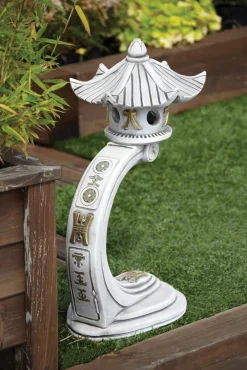 Statues & Sculptures Pagodas-Medium Curved Japanese Pagoda Stone Garden Ornament